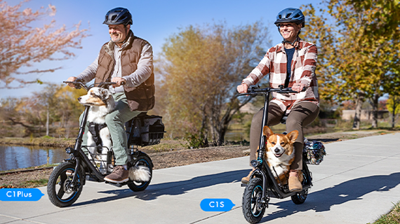 lightweight, foldable electric scooter with seat