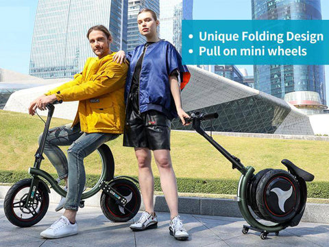 Gyroor 450W Folding Electric Bike for Adults with Dual Braking System