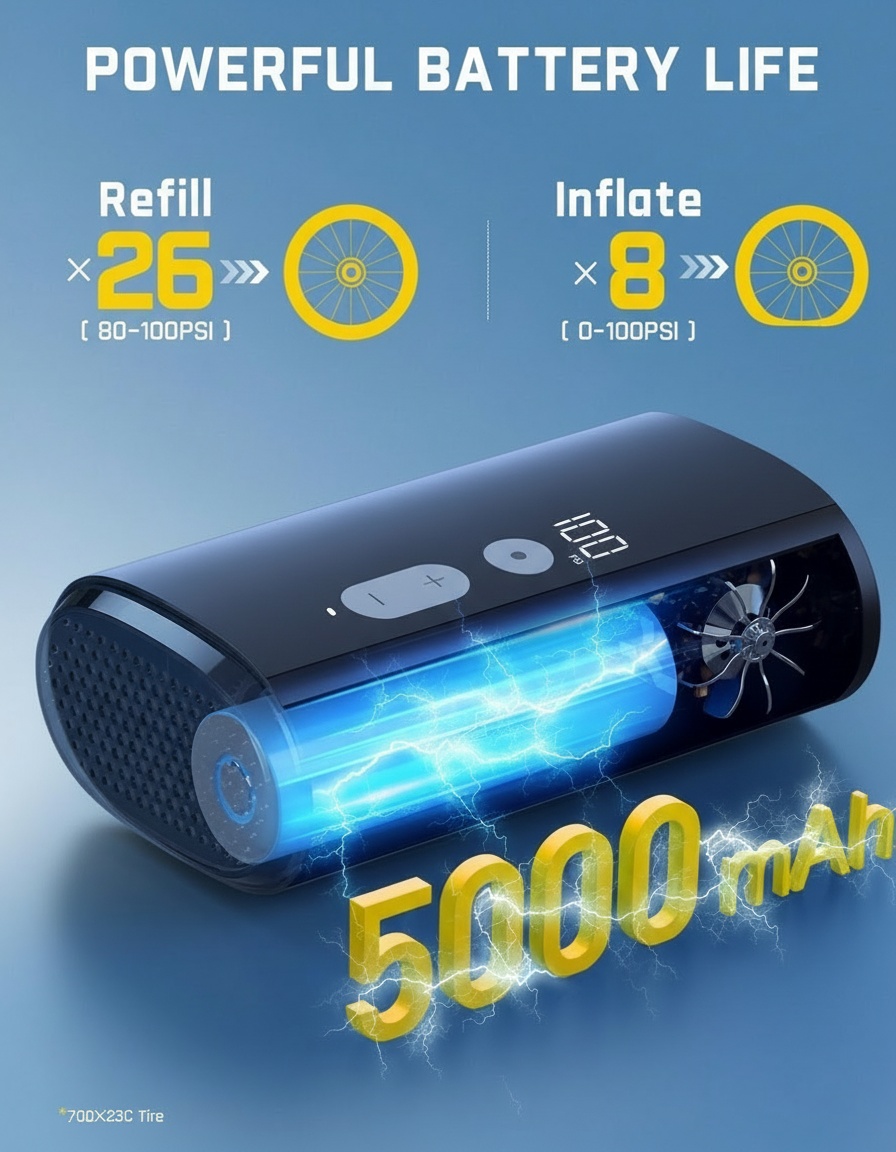 Mini Electric Air Pump for Electric Bike & Scooter