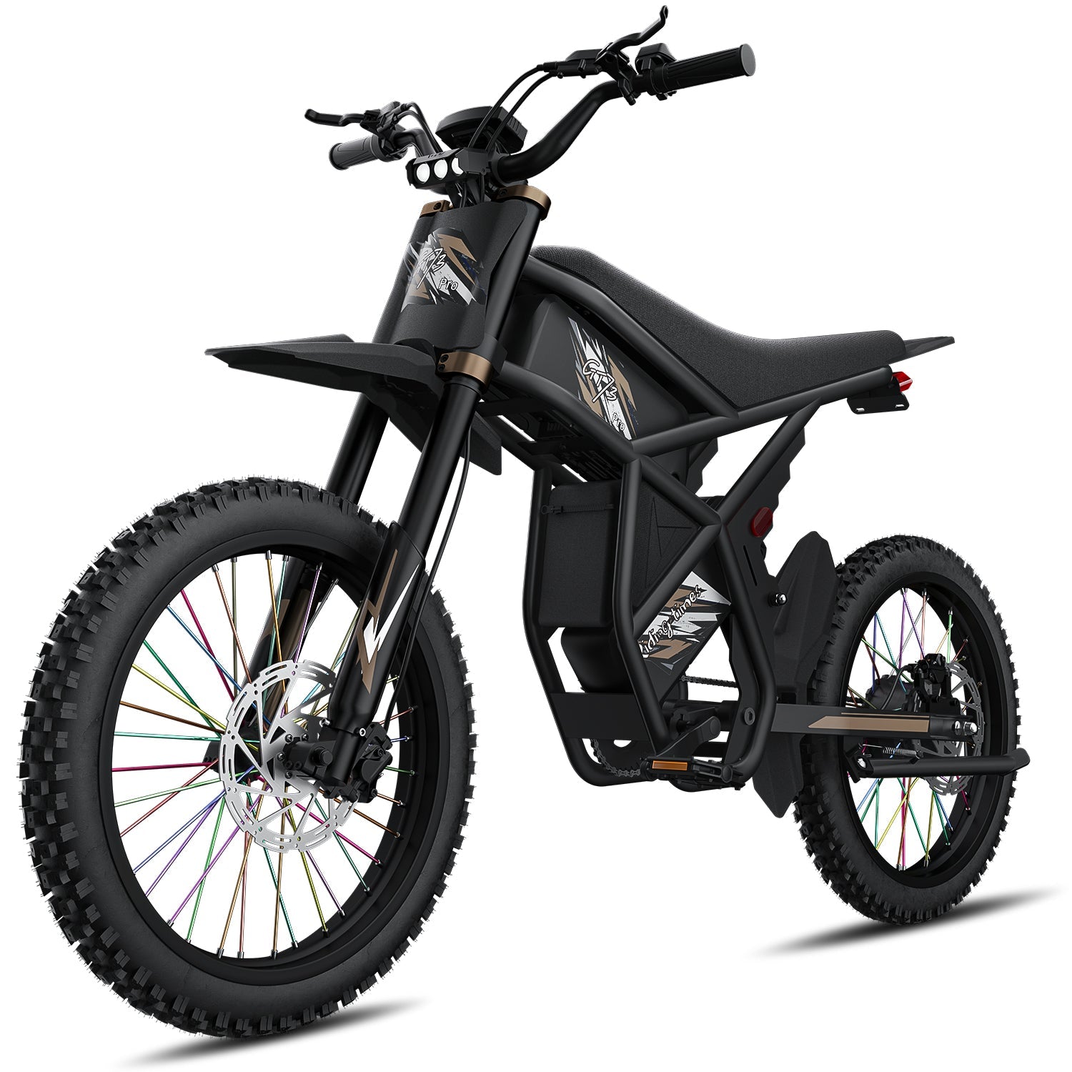 Vélo de saleté électrique, moto électrique 2400W (pic), max 37 mph et 85 milles de longueur (amélioré)
