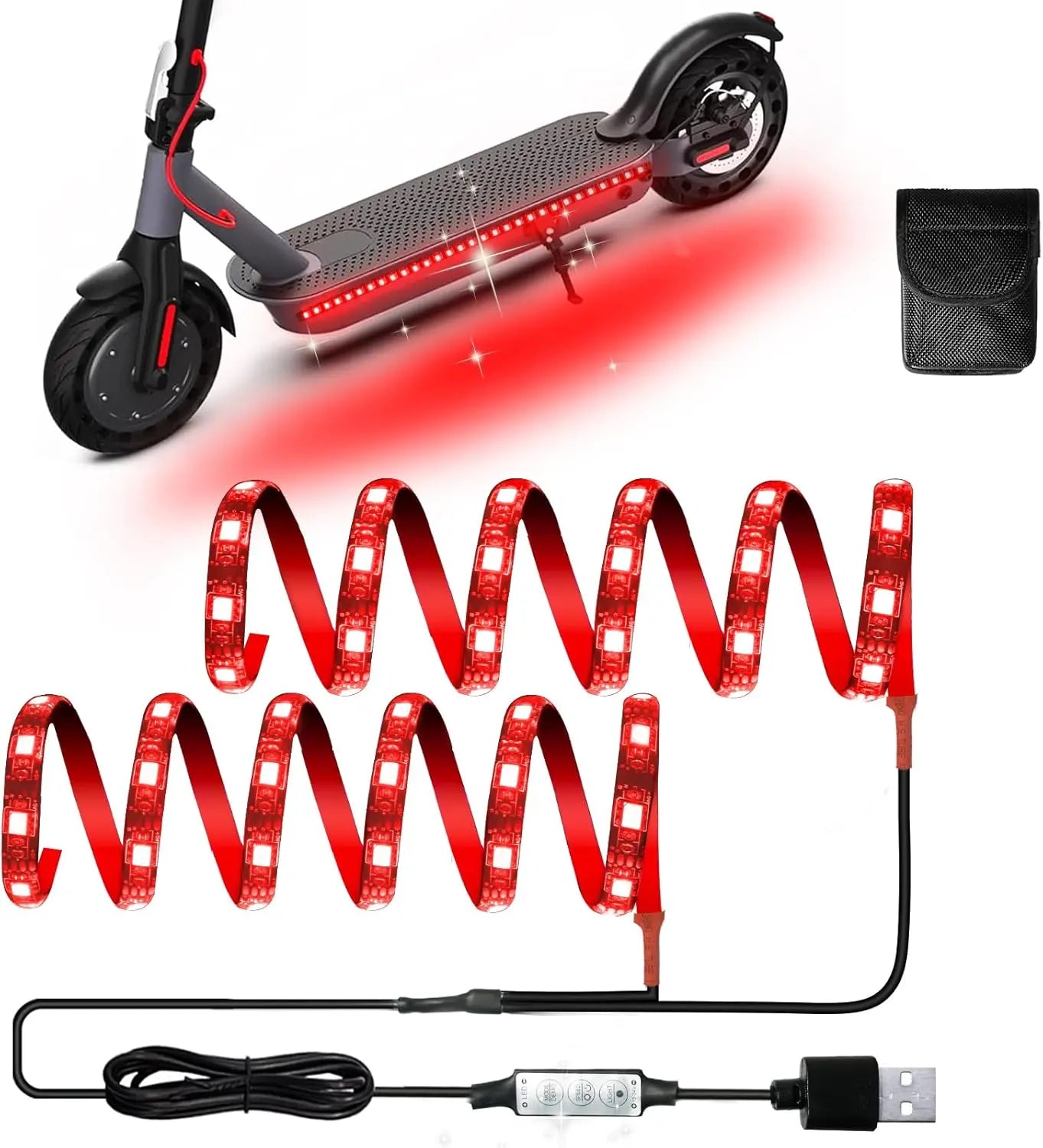 Led Lights for Scooter Night Riding GYROOR Led-Lights-Green Led-Lights-Blue Led-Lights-Pink Led-Lights-Red Led-Lights-White Led-Lights-Yellow
