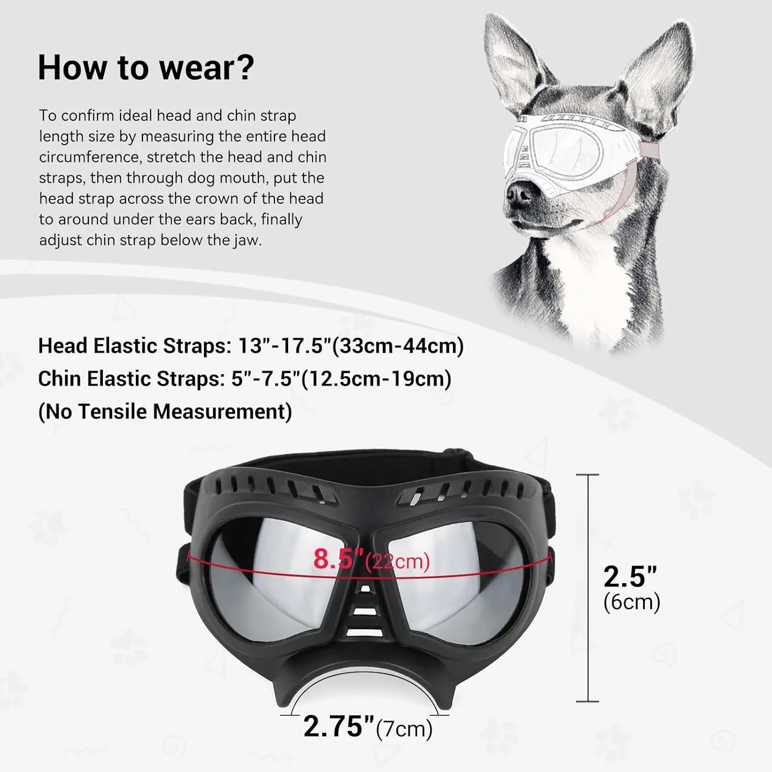 Dog Goggles with Adjustable Strap Dog-Goggles-Silver-lens Dog-Goggles-Blue-lens