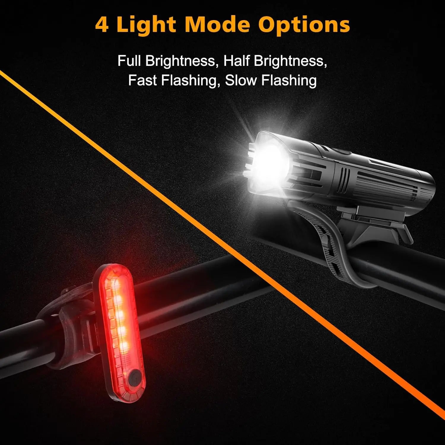 USB Rechargeable Front Headlight and Back Taillight Headlight+Taillight
