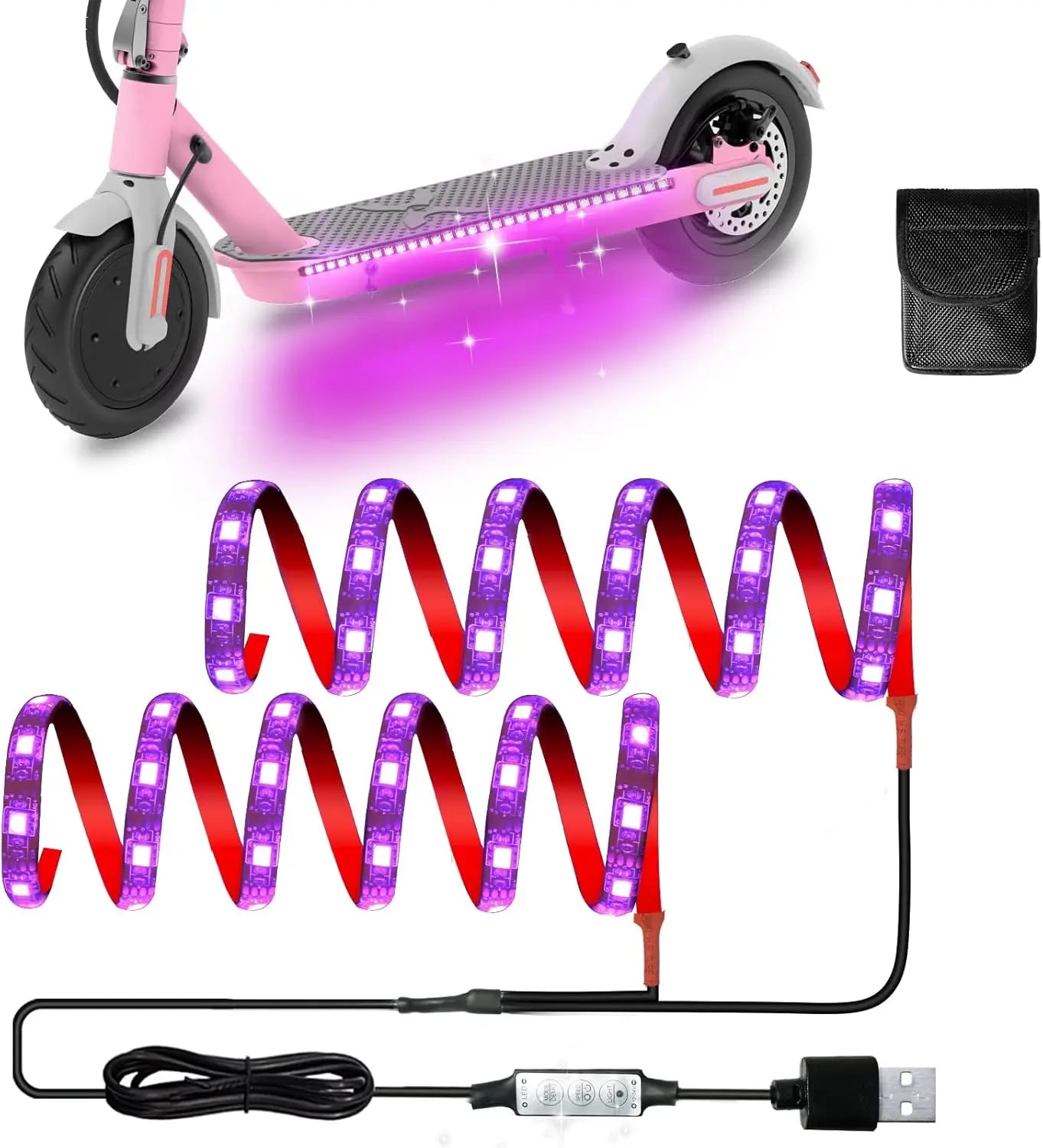 Led Lights for Scooter Night Riding GYROOR Led-Lights-Green Led-Lights-Blue Led-Lights-Pink Led-Lights-Red Led-Lights-White Led-Lights-Yellow