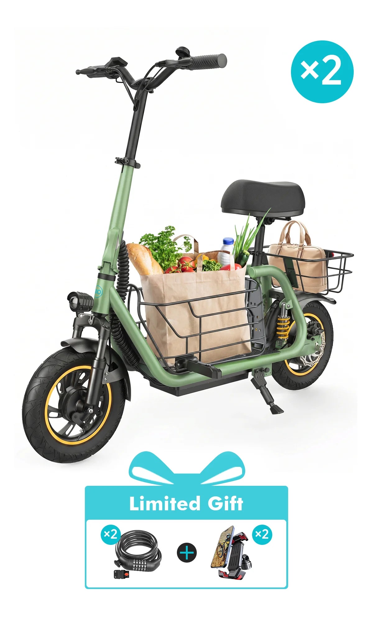 electric scooter accessories free gift two phone holders and scooter locks