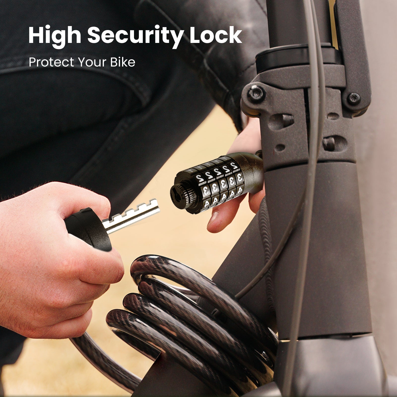 S3 High Security 5-Digit Resettable Combination Bicycle Lock