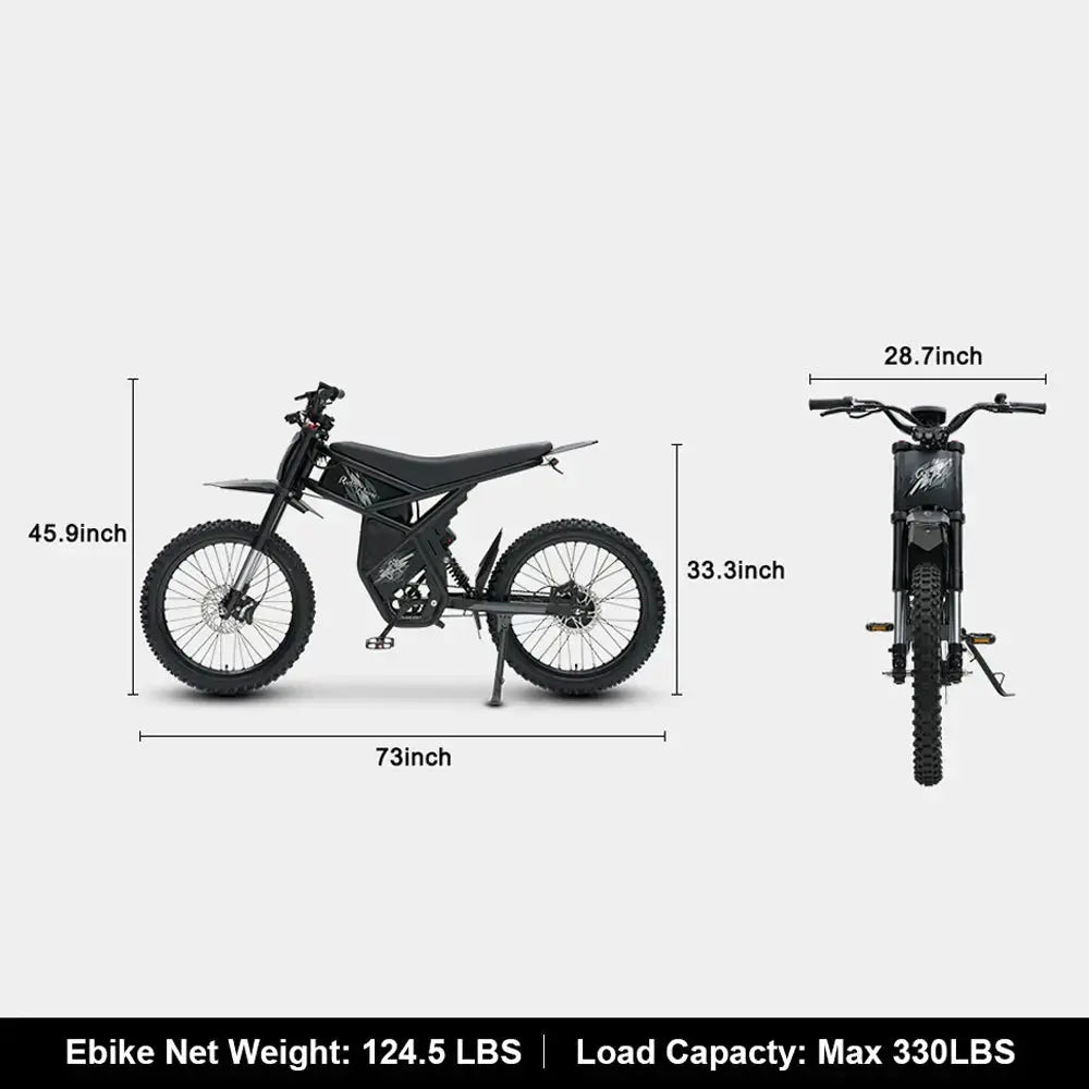 Gyroor GT73 electric dirt bike forged carbon steel frame detail