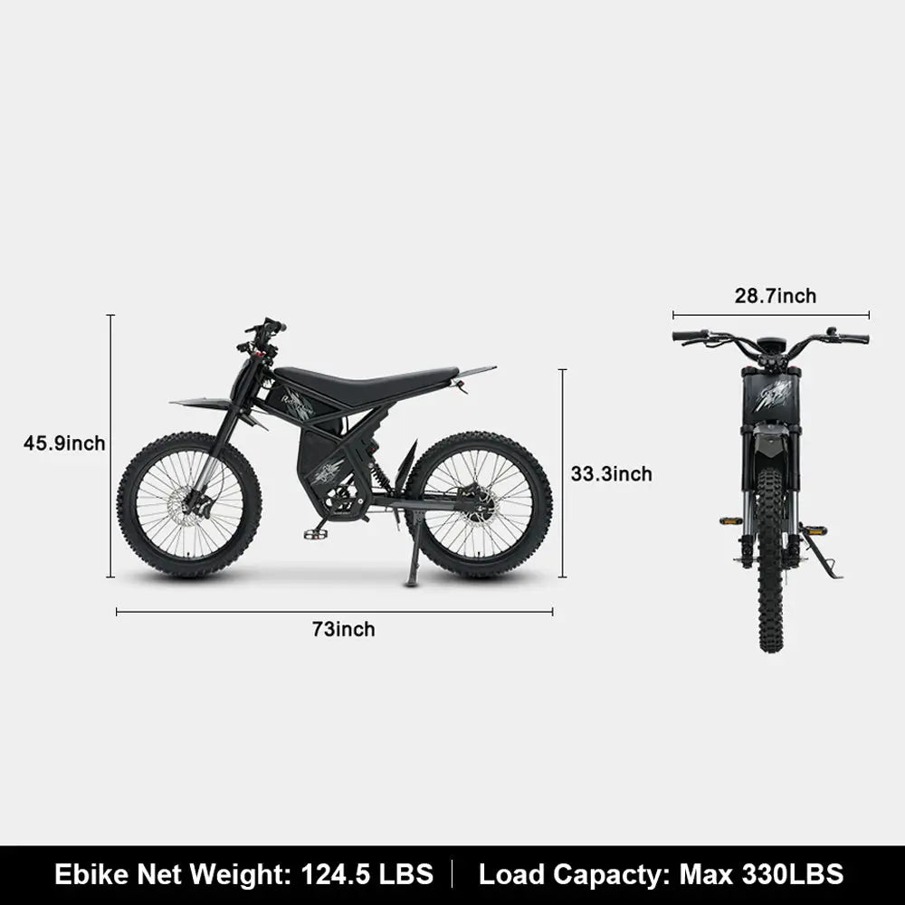 Gyroor GT73 electric dirt bike forged carbon steel frame detail