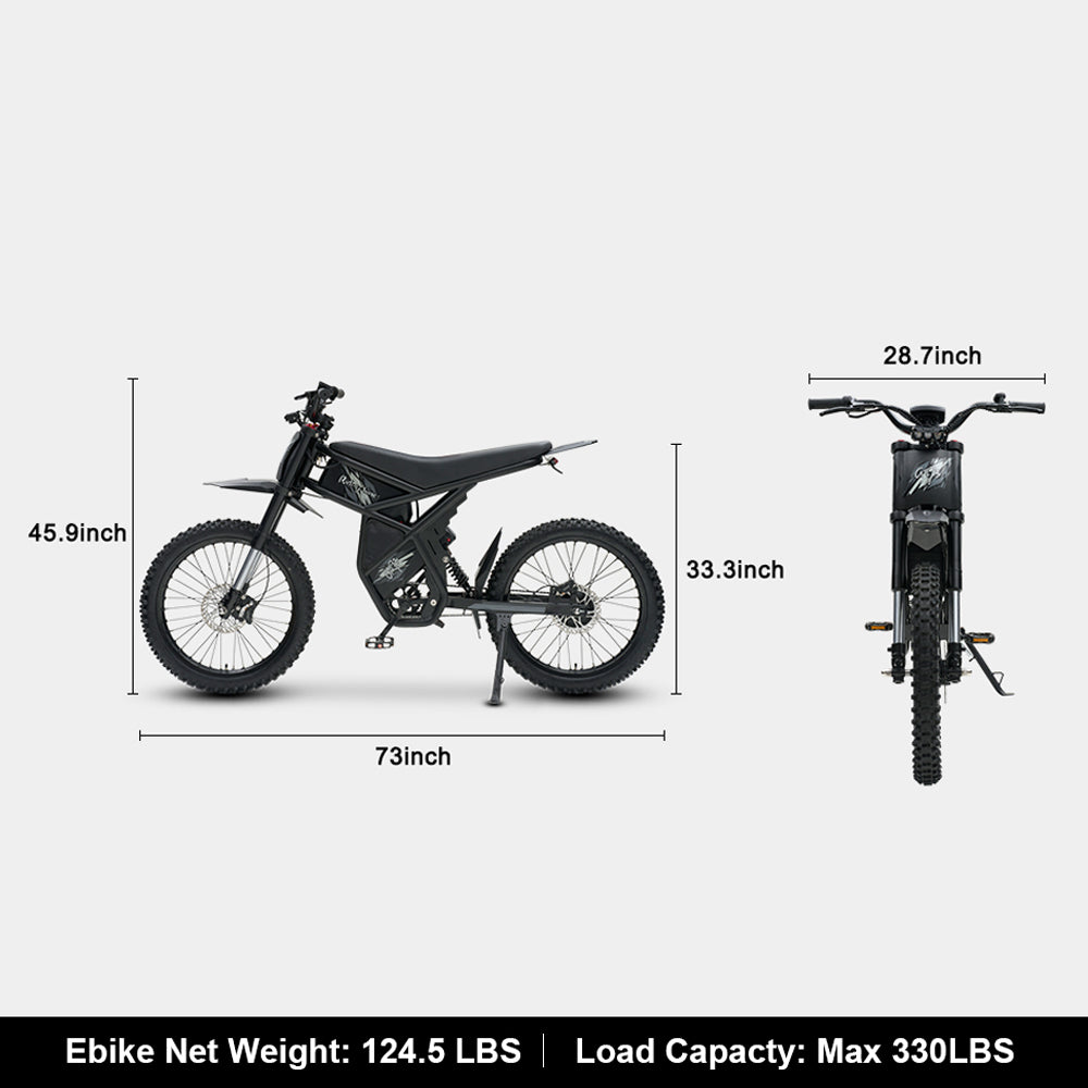 Gyroor GT73 electric dirt bike forged carbon steel frame detail