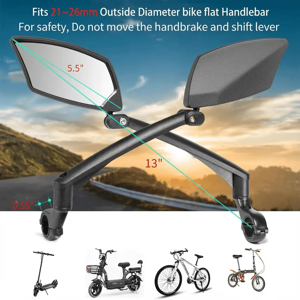 Ajustable and Rotatable Handlebar Mirror - E-Bike & Scooter Handlebar-Mirror