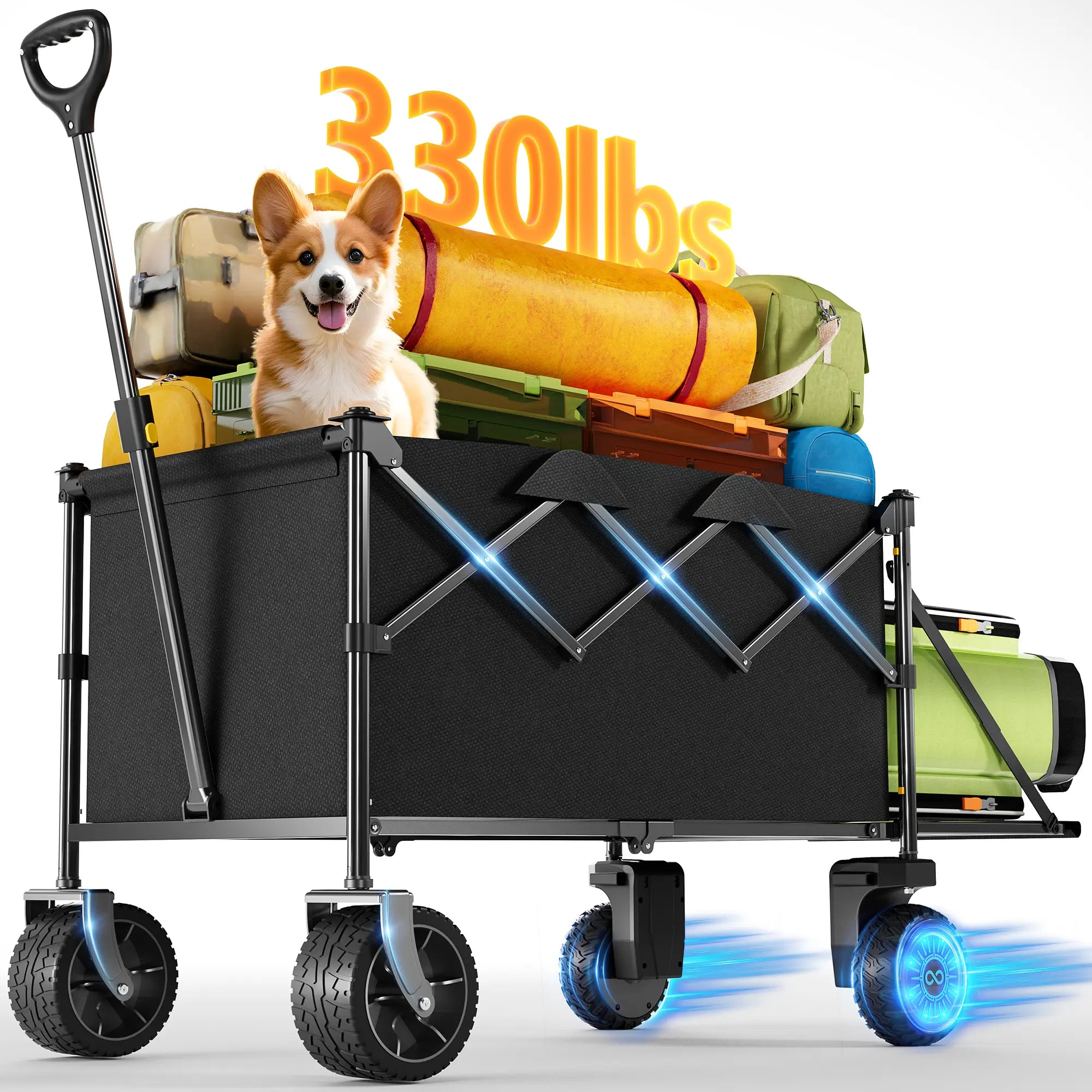 Gyroor P7R Foldable Electric Utility Wagon, 2*300W Motor Drive & 6.5 All Terrain Wheel P7R-Utility Wagon GYROOR
