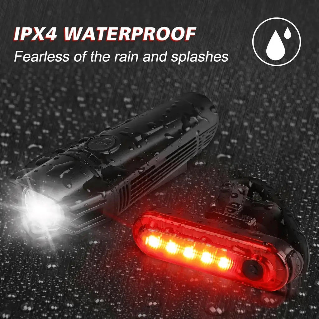 USB Rechargeable Front Headlight and Back Taillight Headlight+Taillight