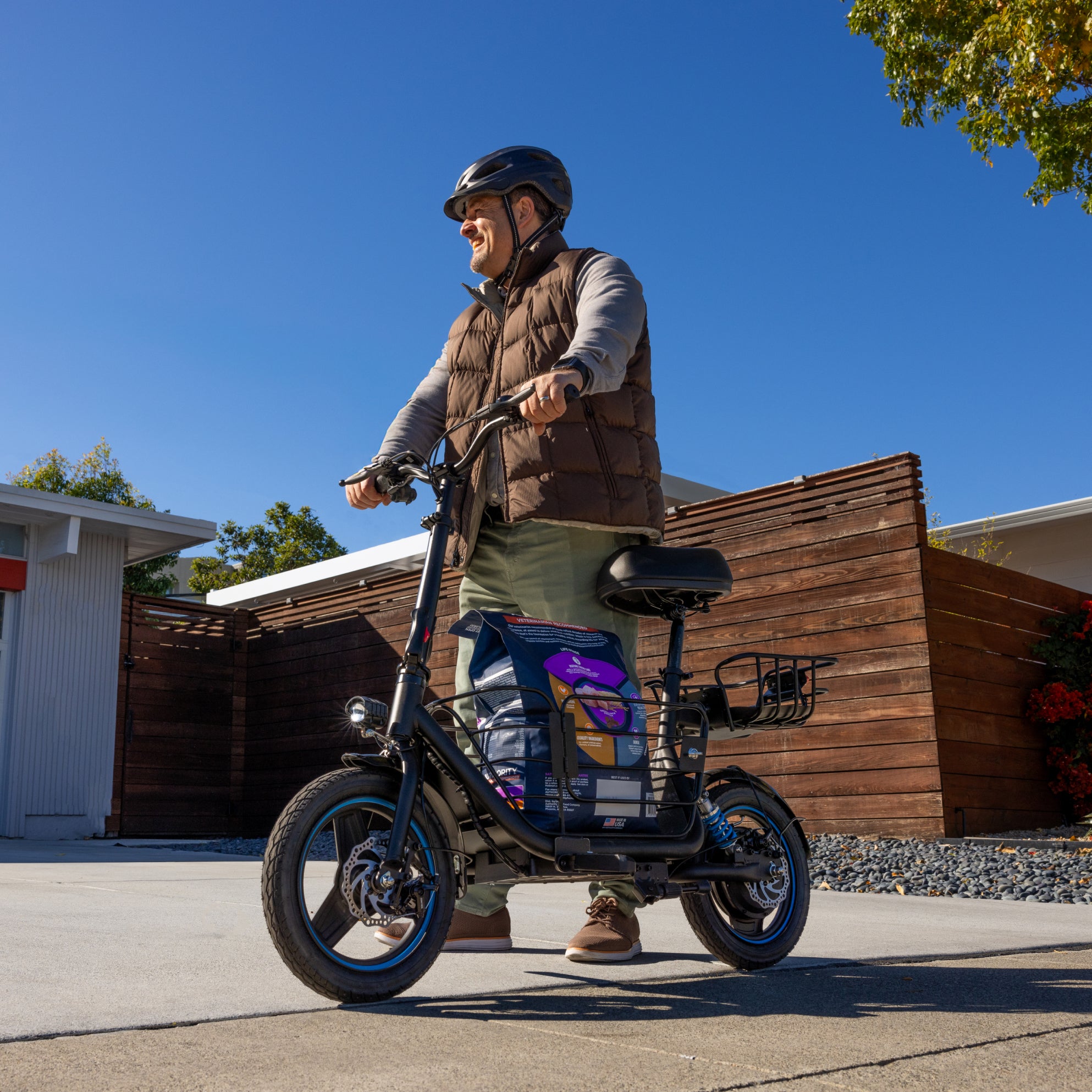 Gyroor C1Plus 1000W Electric Scooter with Dual Baskets for Pets & Cargo