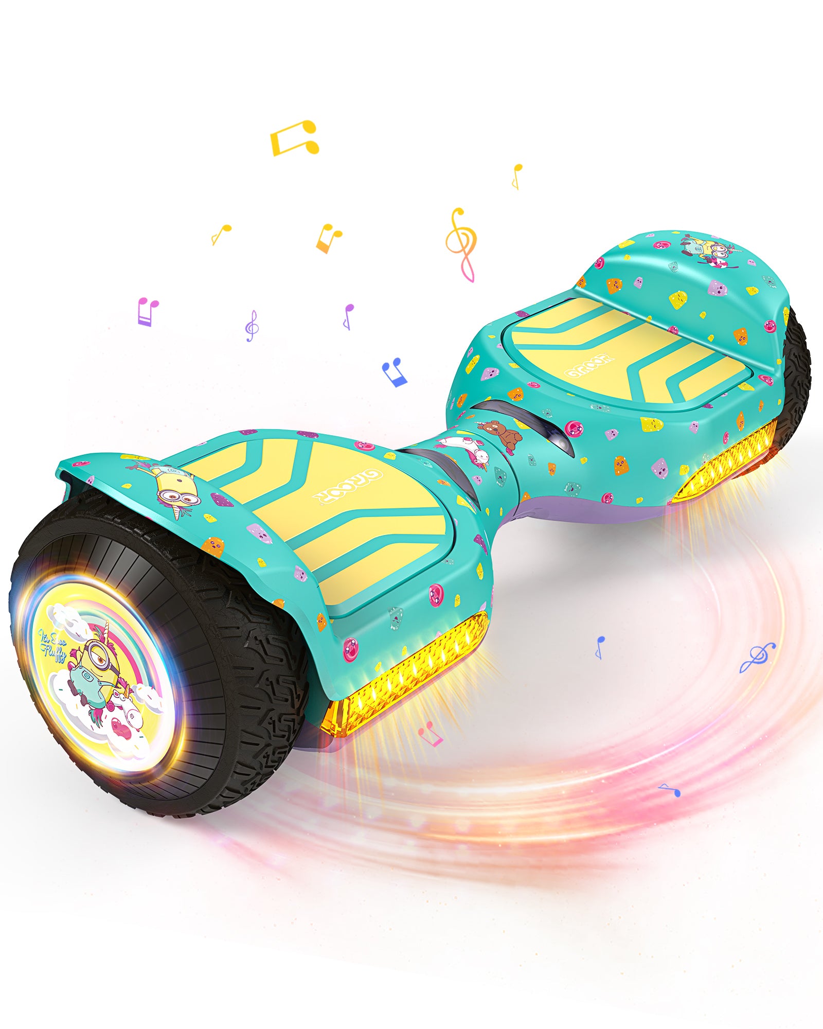 Miniouns | Gyroor Off Road Hoverboard 500W with Led Lights and Bluetooth for Kids Aged 6-12