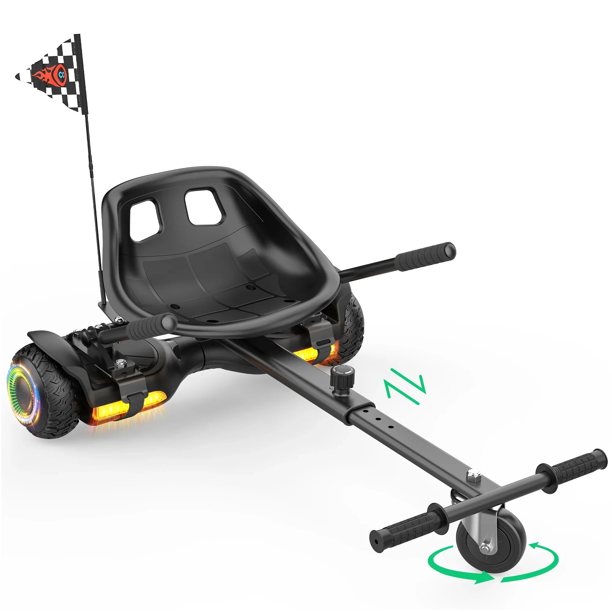 Gyroor K1 adjustable hoverboard go-kart attachment with ergonomic hand controls