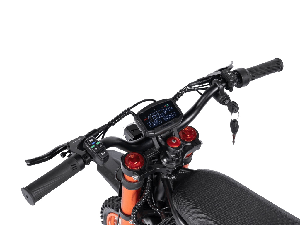 Vélo de saleté électrique, moto électrique 2400W (pic), max 37 mph et 85 milles de longueur (amélioré)