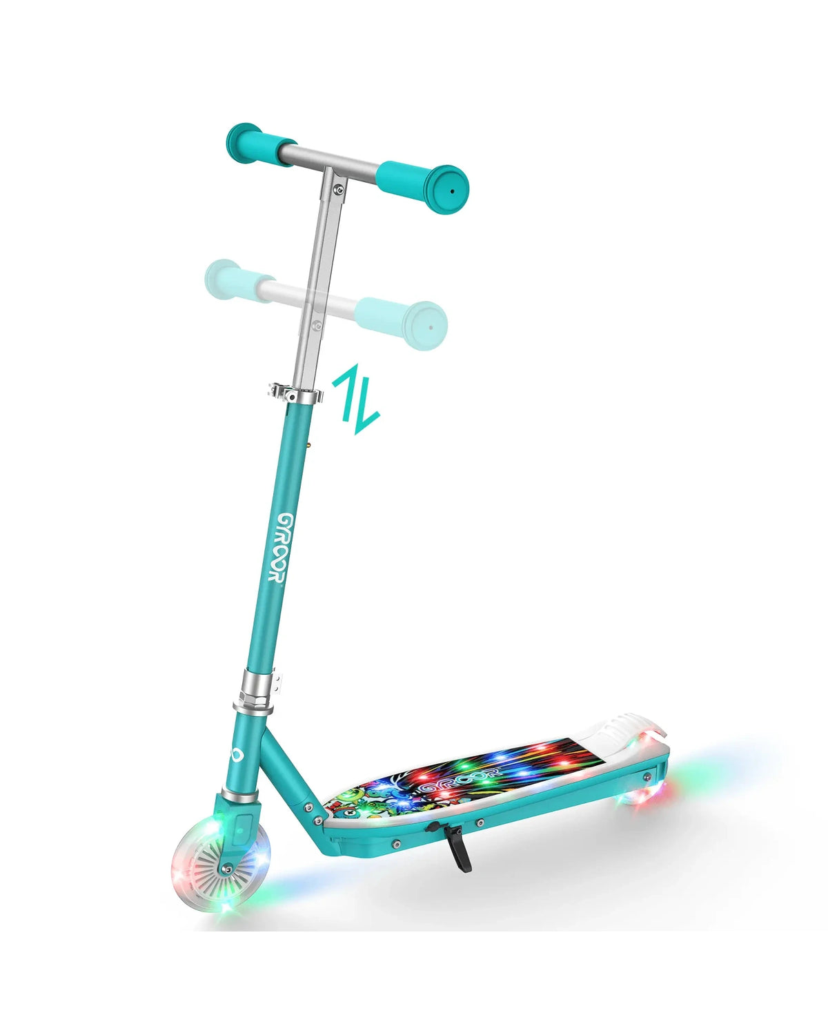 Gyroor KS2 kids electric scooter in cyan for ages 6-12