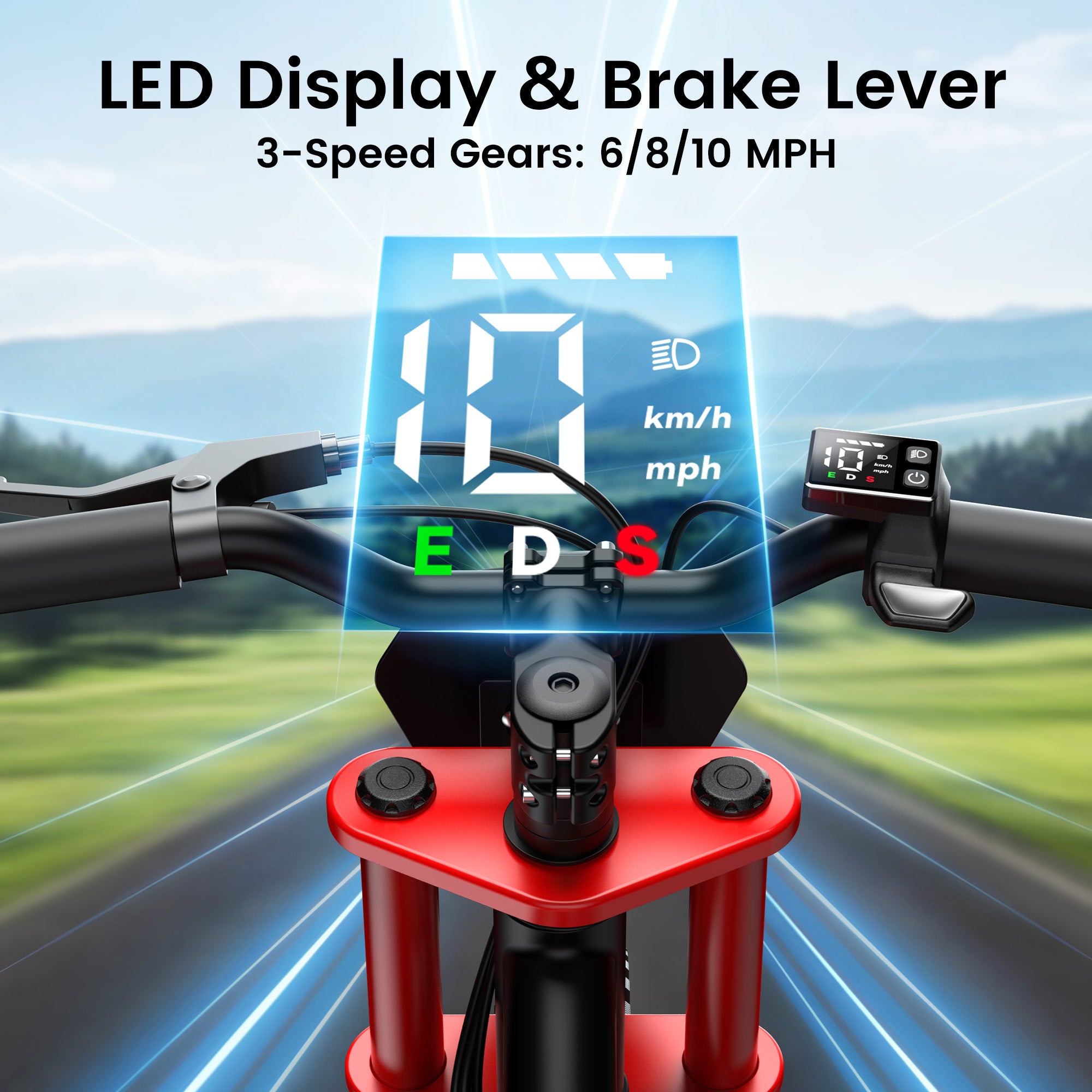 Gyroor Kids Electric Motocross Bike 200W with 7-Color RGB Lights for Kids Ages 6-12