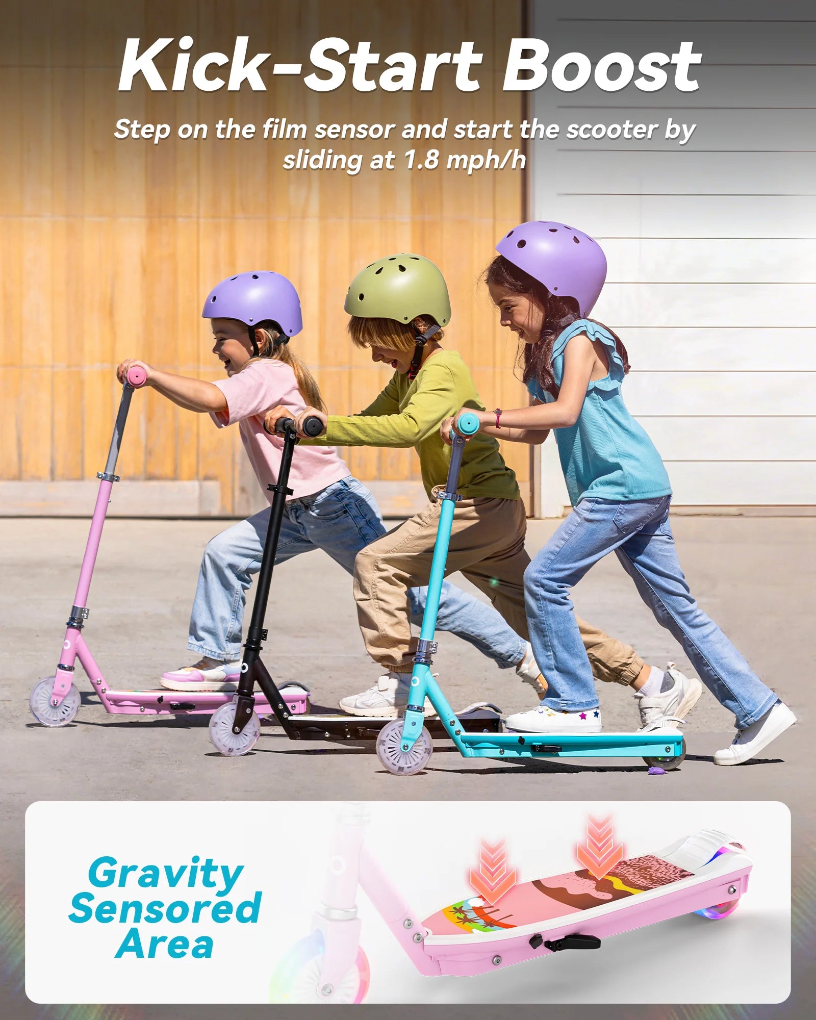 Gyroor KS2 kids electric scooter with adjustable handlebar height