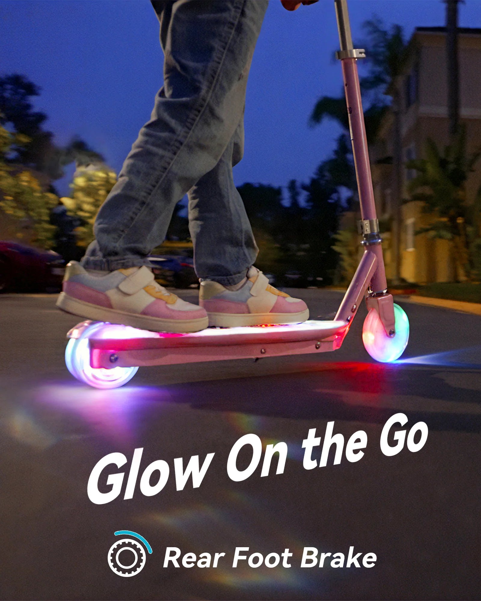 Gyroor KS2 kids electric scooter with 4.7-inch LED light-up wheels
