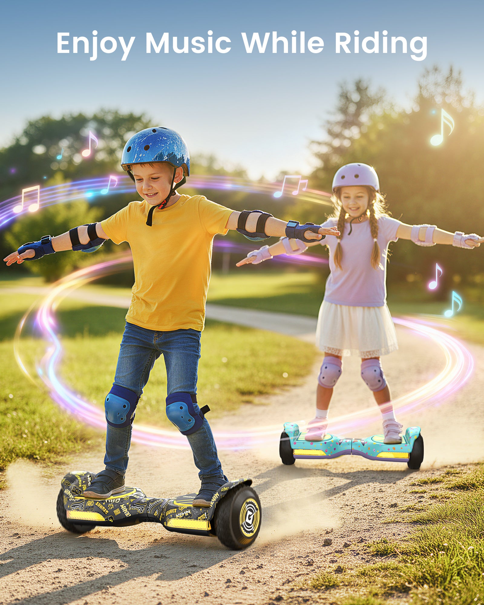 Miniouns | Gyroor Off Road Hoverboard 500W with Led Lights and Bluetooth for Kids Aged 6-12