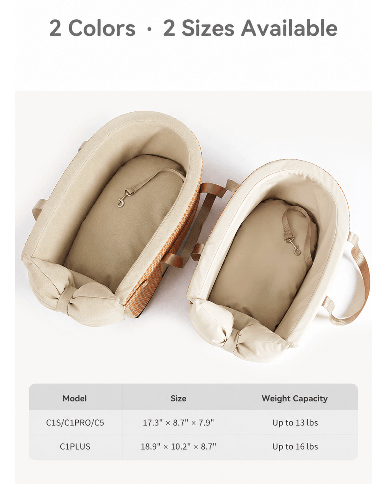 Padded Basket Insert for Pets with Bow Design