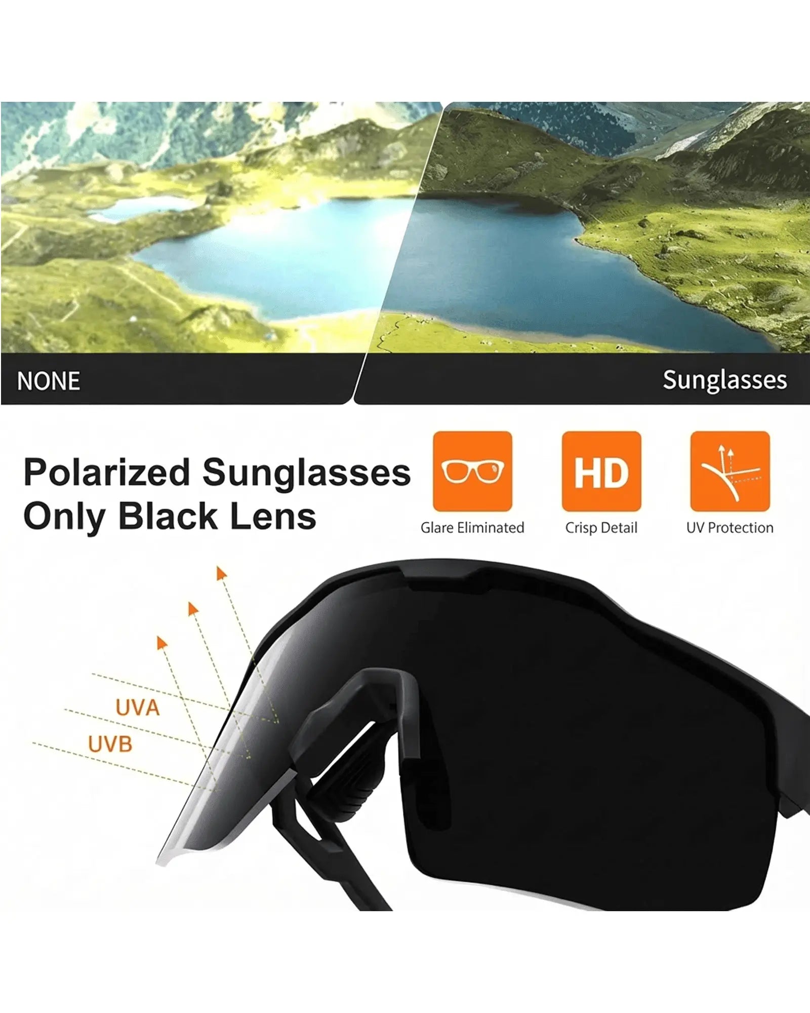 Cycling Sunglasses for Men & Women Sunglasses-Black Sunglasses-White