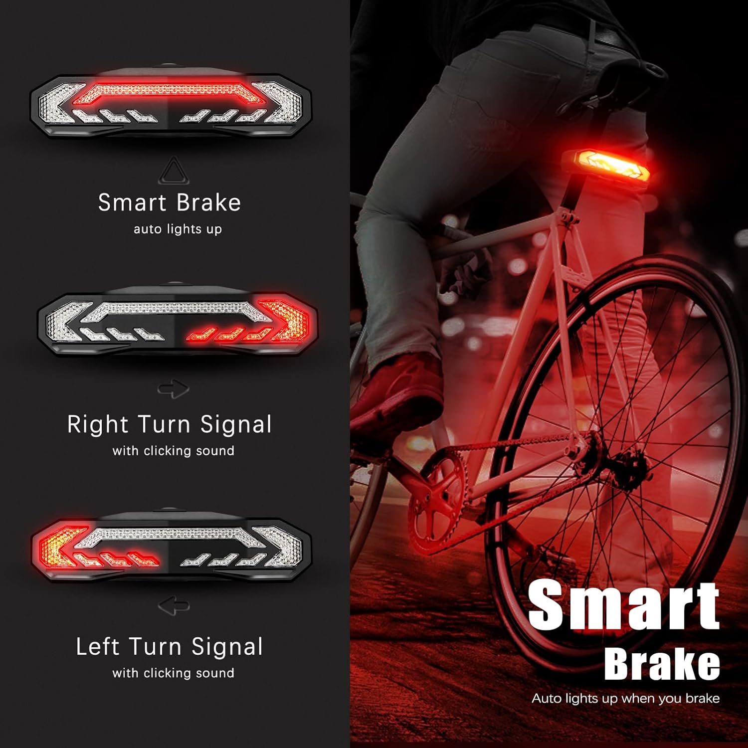 Smart Scooter Light with Turn Signals & Alarm & Horn