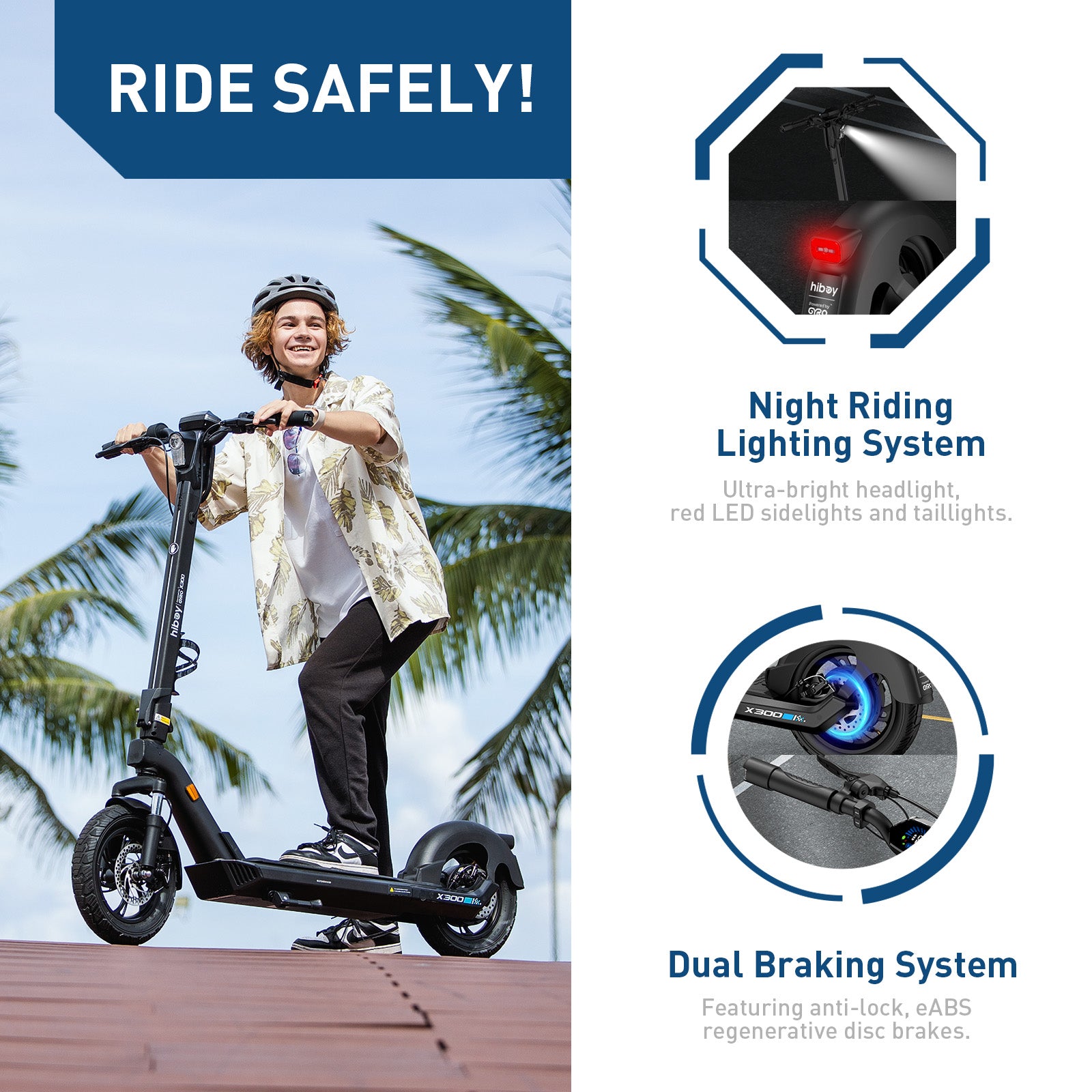 Hiboy|Gyroor X300 Foldable Electric Scooter for Adults,700W(Peak) & Removable Battery