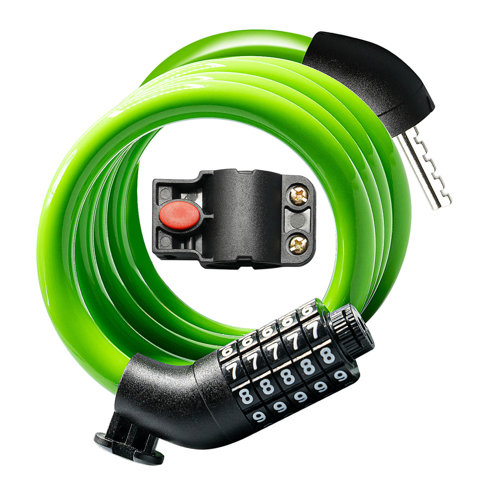 S3 High Security 5-Digit Resettable Combination Bicycle Lock-Green