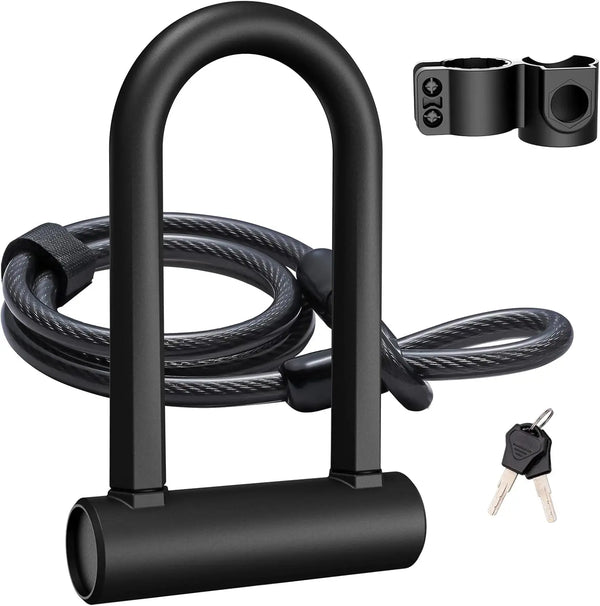 U-lock security cable for electric scooter and e-bike