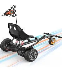 Gyroor K2 hoverboard go-kart attachment with heavy-duty adjustable frame and dual shock absorption