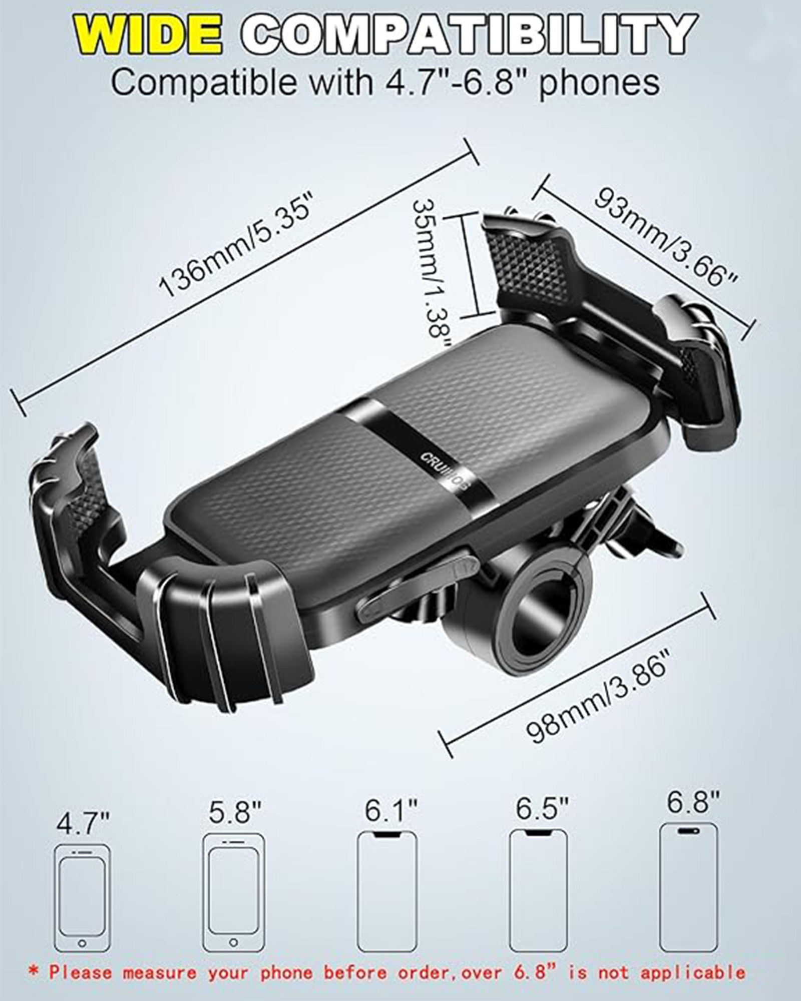 Phone Holder For EBike and EScooter【3S Quick Install】