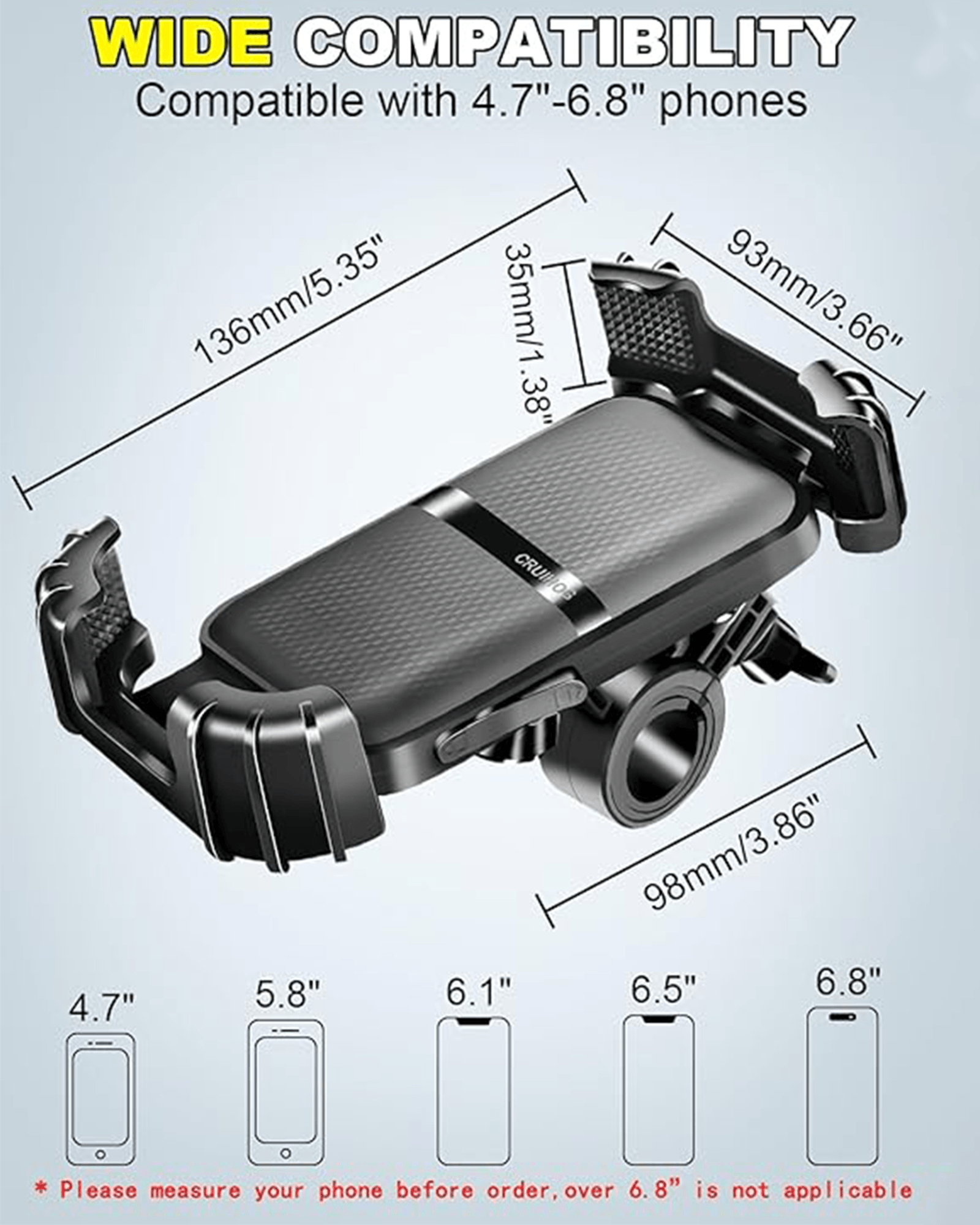 Phone Holder For EBike and EScooter【3S Quick Install】