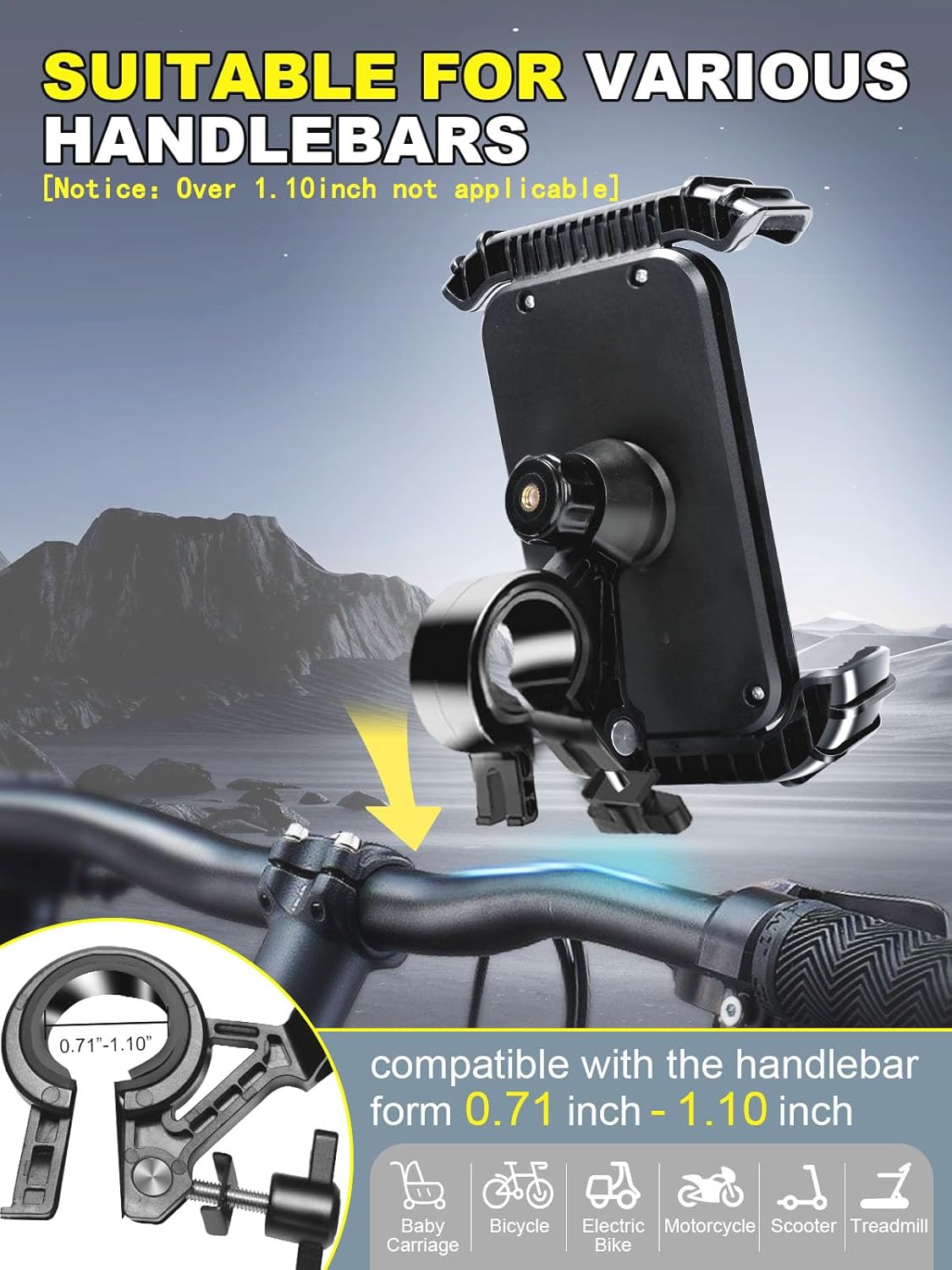 Phone Holder For EBike and EScooter【3S Quick Install】