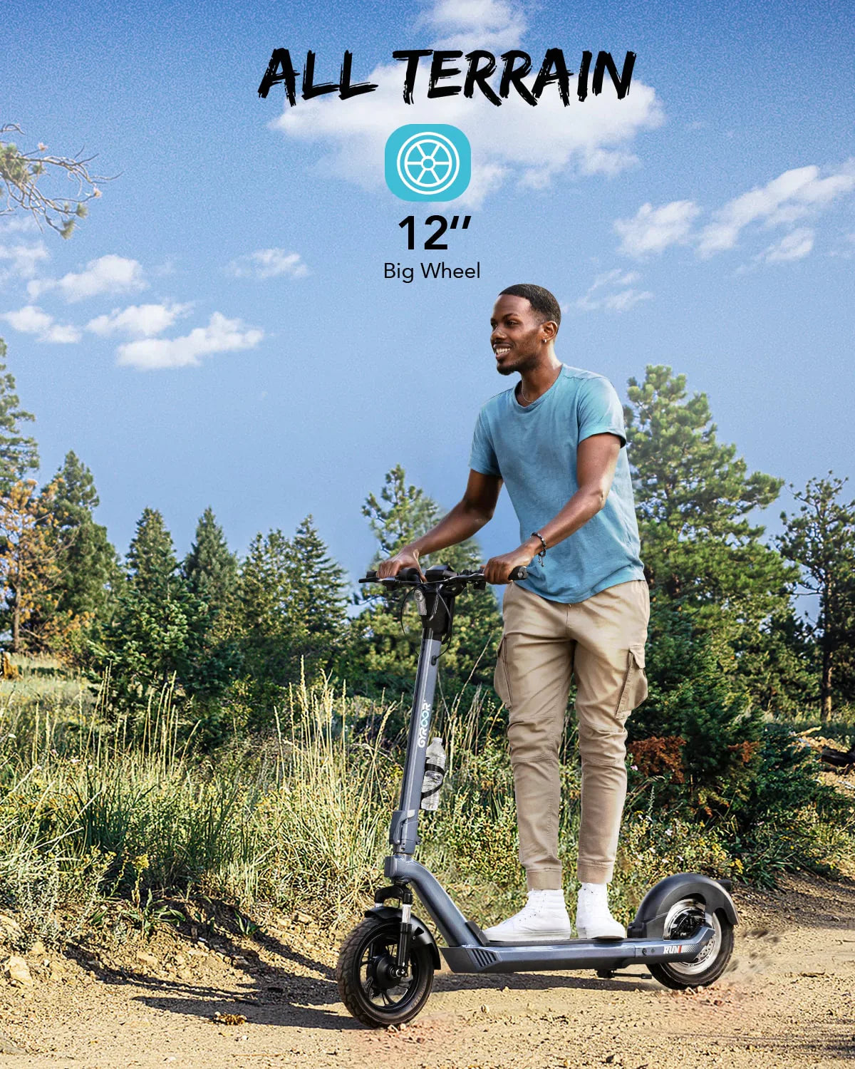 Gyroor X3 commuter electric scooter with 12-inch pneumatic tires