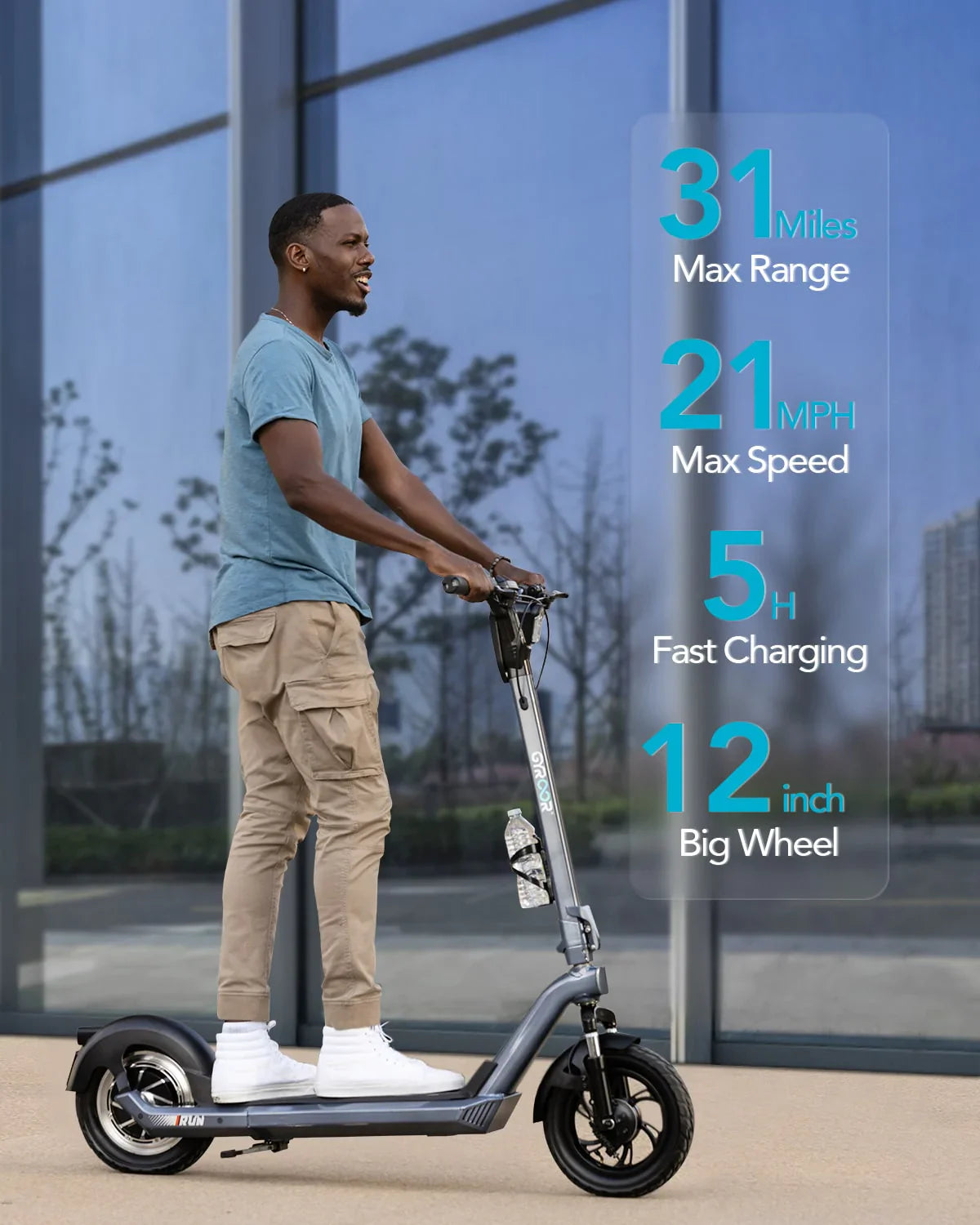 Gyroor X3 electric scooter with 31-mile range, up to 21 mph