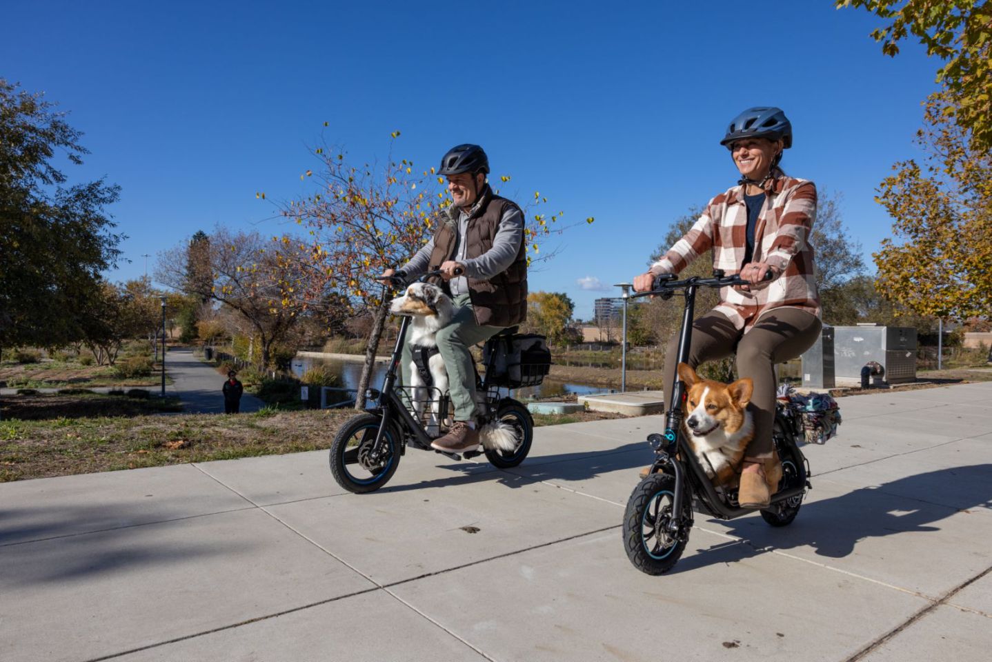 Electric Scooter with Dual Baskets