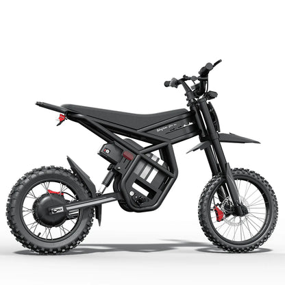 Gyroor GT54Pro electric dirt bike front three-quarter view with fat tires