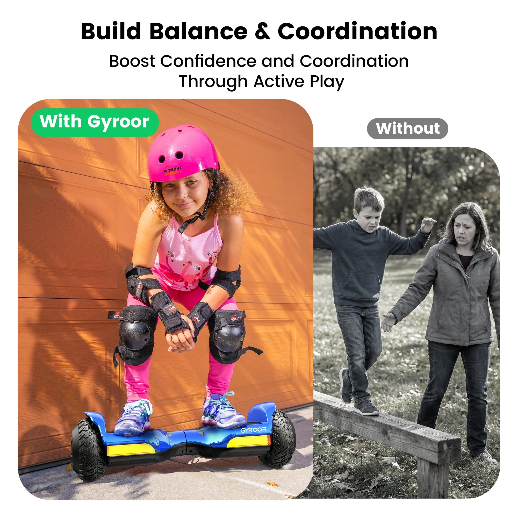 Gyroor Hoverboard New G13 All Terrain Hoverboard with LED Lights, Off Road Hoverboard with Bluetooth for Kids ages 6-12 and Adults