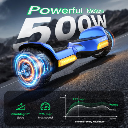 Gyroor Hoverboard New G13 All Terrain Hoverboard with LED Lights, Off Road Hoverboard with Bluetooth for Kids ages 6-12 and Adults
