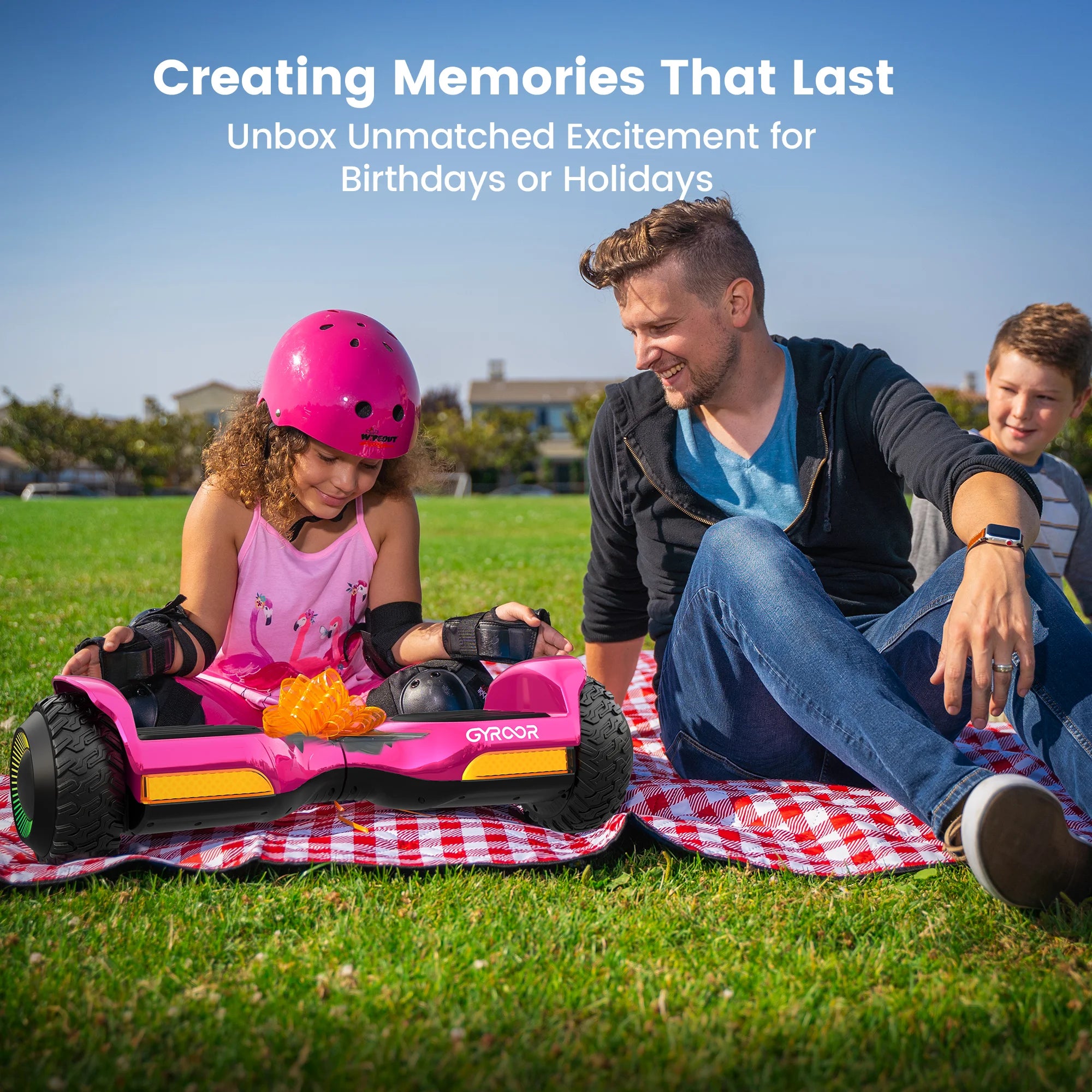Gyroor Hoverboard New G13 All Terrain Hoverboard with LED Lights, Off Road Hoverboard with Bluetooth for Kids ages 6-12 and Adults -Metallic Rose Pink