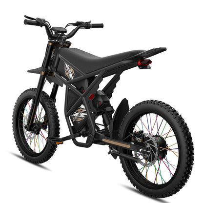 Vélo de saleté électrique, moto électrique 2400W (pic), max 37 mph et 85 milles de longueur (amélioré)