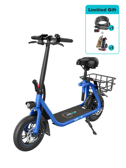 Gyroor C1 Electric Scooter – 450W, Seat & Rear Basket
