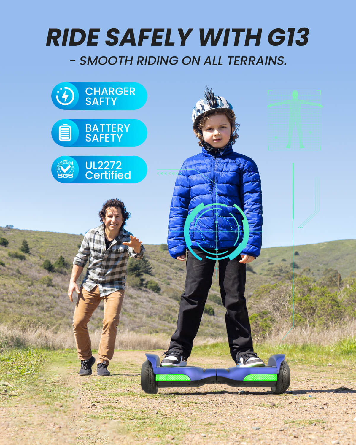 G13 Hoverboard with Bluetooth  with Kart Seat Attachment