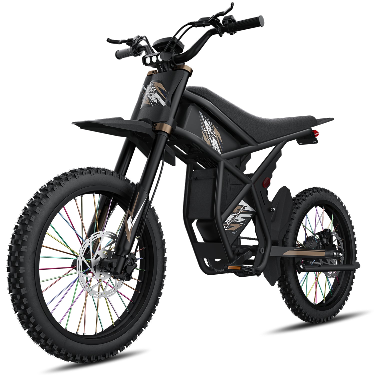 Vélo de saleté électrique, moto électrique 2400W (pic), max 37 mph et 85 milles de longueur (amélioré)