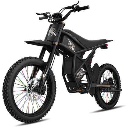 Vélo de saleté électrique, moto électrique 2400W (pic), max 37 mph et 85 milles de longueur (amélioré)