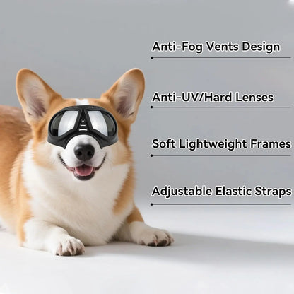 Dog Goggles with Adjustable Strap Dog-Goggles-Silver-lens Dog-Goggles-Blue-lens