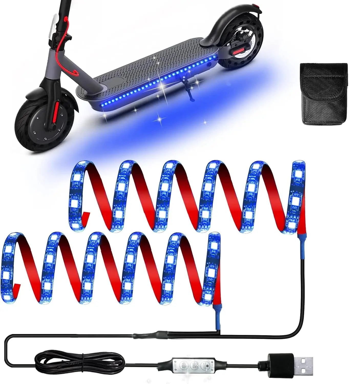 Led Lights for Scooter Night Riding GYROOR Led-Lights-Green Led-Lights-Blue Led-Lights-Pink Led-Lights-Red Led-Lights-White Led-Lights-Yellow
