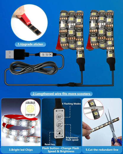 Led Lights for Scooter Night Riding GYROOR Led-Lights-Green Led-Lights-Blue Led-Lights-Pink Led-Lights-Red Led-Lights-White Led-Lights-Yellow